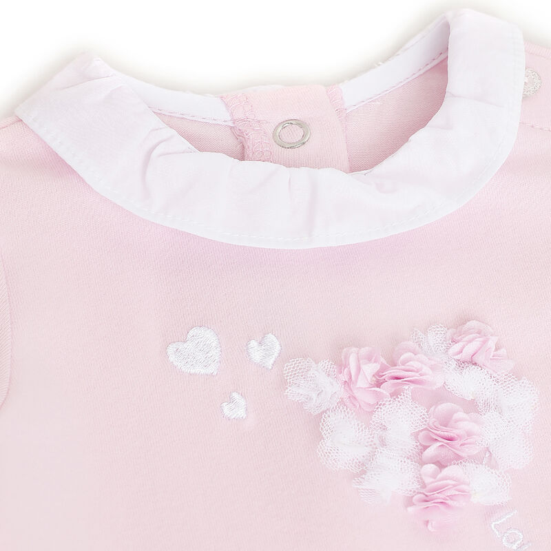 Girls Light Pink Embellished Short Sleeve T-Shirt image number 2